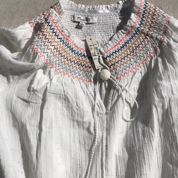 Madewell Rainbow Smocked Trapeze Dress, NWT Small - Picture 6 of 8